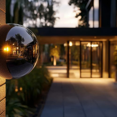 modern-security-camera-brick-wall-night-scene-exterior-home-security